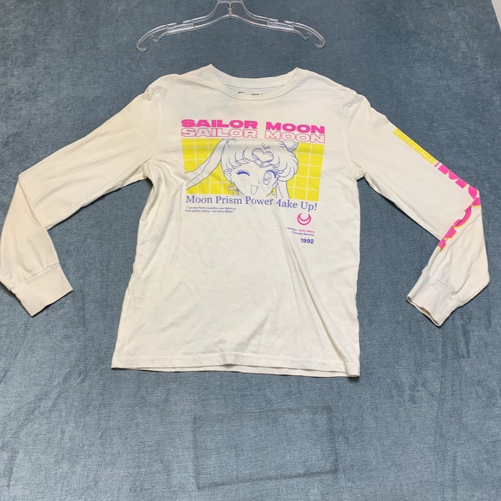 Sailor Moon Moon Prism Power Make Up Shirt Womens Small White Long Sleeve Tee